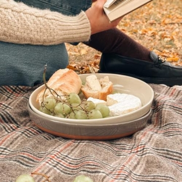 Mora Ceramic Flat Pasta Bowl Set of 4 for Stylish Dining