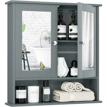 Wall Mounted Tangkula Bathroom Cabinet with Mirrors