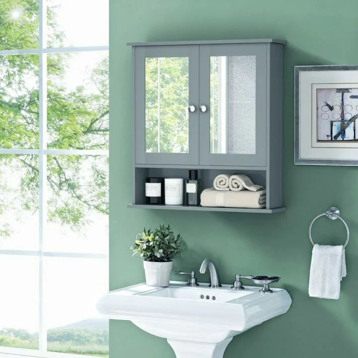 Wall Mounted Tangkula Bathroom Cabinet with Mirrors