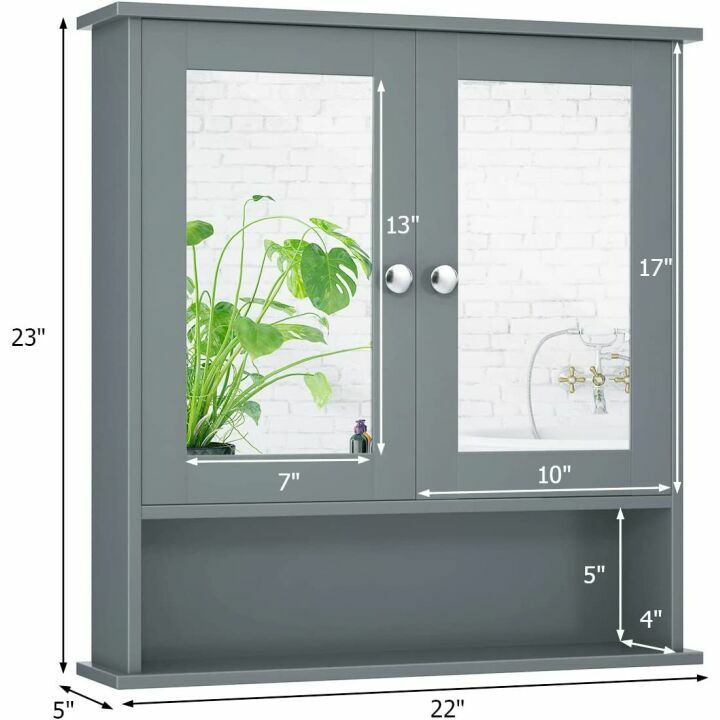 Wall Mounted Tangkula Bathroom Cabinet with Mirrors