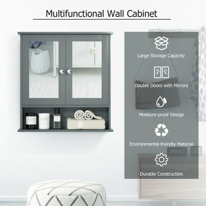 Wall Mounted Tangkula Bathroom Cabinet with Mirrors