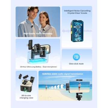 PQRQP Wireless Microphone for Quality Audio Recording