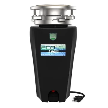 Eco Logic 10-US-EL-5-3B 1/2 Horsepower Garbage Disposal with Removeable Splash Guard, Attached Power...