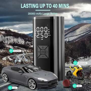 Tire Inflator Portable Air Compressor, 160PSI & 20000mAh 2X Faster Inflation Air Pump With Digital Pressure Gauge For Car, Bike, Motorcycle, Balls, Tire Pump Cordless Tire Inflator (Air pump 1)