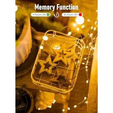66Ft 200 LED Outdoor String Lights, Warm White Fairy Lights Battery Operated with Remote, Twinkle Lights for Bedroom Patio Party Christmas Decoration