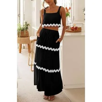 Chic PRETTYGARDEN Summer Maxi Skirt and Top Set