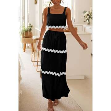 Chic PRETTYGARDEN Summer Maxi Skirt and Top Set