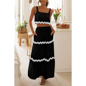 Chic PRETTYGARDEN Summer Maxi Skirt and Top Set