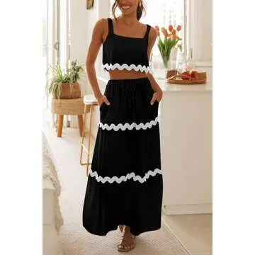 Chic PRETTYGARDEN Summer Maxi Skirt and Top Set