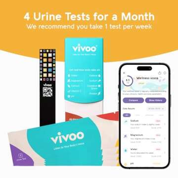 Vivoo | The #1 Urine Test Strips & Keto Strips with App | Advanced Home Tracking for Nutrition, Ketones, Hydration, pH, and More | 6 Month / 24 Tests