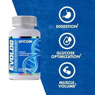 Evogen Evolog - Elite Nutrient Partitioning Agent | Mass Gainer & Weight Gainer for Women & Men | Supports Digestion, Glucose Optimization, Muscle Volume | 60 Capsules