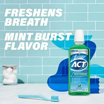 ACT Zero Alcohol Fluoride Mouthwash 18 oz Mint Burst