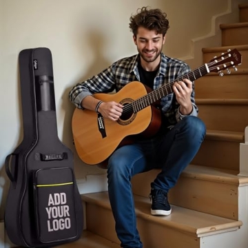 Personalized Guitar Gig Bag with Custom Name or Logo, Soft Guitar Case for Acoustic Guitar – 43.5i...