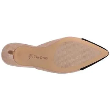The Drop Women's Paulina Pointed Toe Two-Tone Mule, Natural/Black, 6