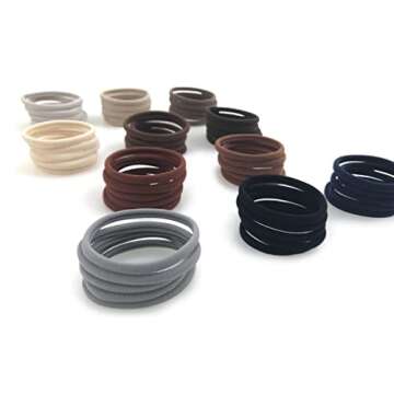 Heliums Ash Blonde Thin Seamless Hair Ties - 18 Pack