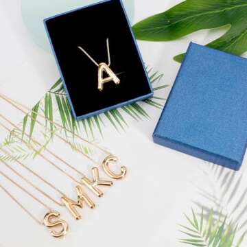 C Bubble Letter Necklace - Personalized Gold Initial Jewelry