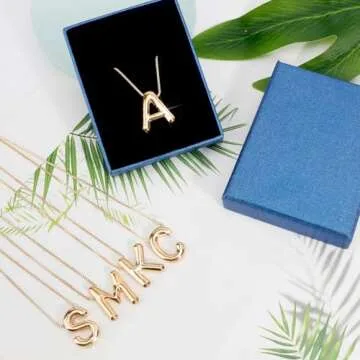 C Bubble Letter Necklace - Personalized Gold Initial Jewelry