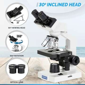 OMAX M82E Lab Microscope - 2000X Magnification Kit