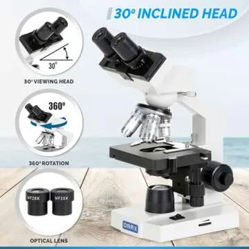OMAX M82E Lab Microscope - 2000X Magnification Kit