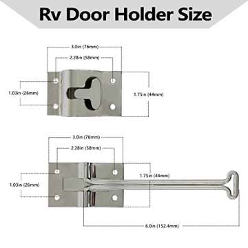 ESUDNT Rv Door Latch Trailer Door Latch 304 Stainless Steel Camper Door Latch Trailer Door Holder Rv...