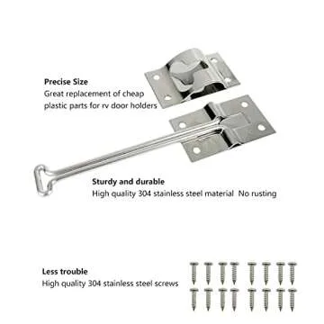 Durable RV Door Latch Stainless Steel Trailer Holder 6 Inch