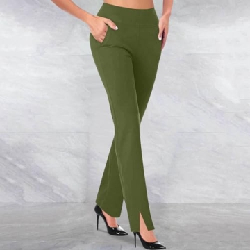 MRGIINRI Plus Size Dress Pants Women Tummy Control Comfort