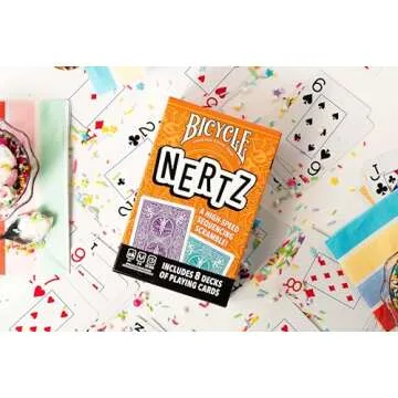Bicycle Nertz Playing Card Game, 8 Decks of Playing Cards, Fast, Fun, Competitive Multiplayer Solitaire Game, Up to 8 Players, Jumbo Index