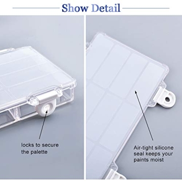 WANDIC 12-Well Airtight Paint Palette for Artists