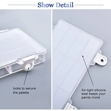 WANDIC 12-Well Airtight Paint Palette for Artists