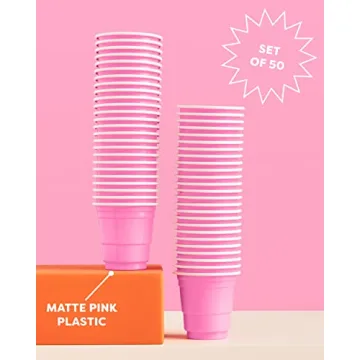 Pink Plastic Shot Glasses for Parties - 50 Pack