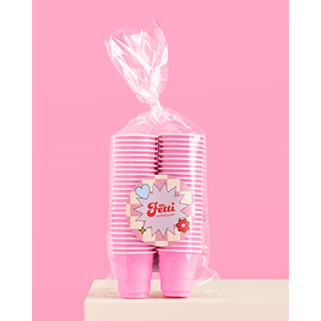 Pink Plastic Shot Glasses for Parties - 50 Pack