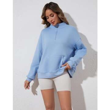 MISSACTIVER Women Oversized Quarter Half Zip Sweatshirt