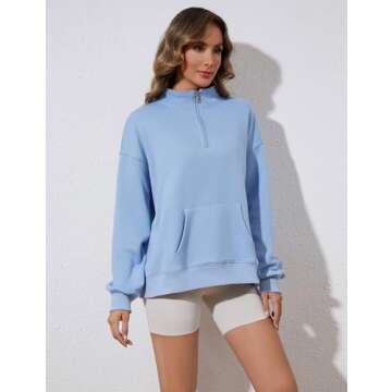 MISSACTIVER Women Oversized Quarter Half Zip Sweatshirt