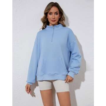 MISSACTIVER Women Oversized Quarter Half Zip Sweatshirt