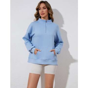 MISSACTIVER Women Oversized Quarter Half Zip Sweatshirt