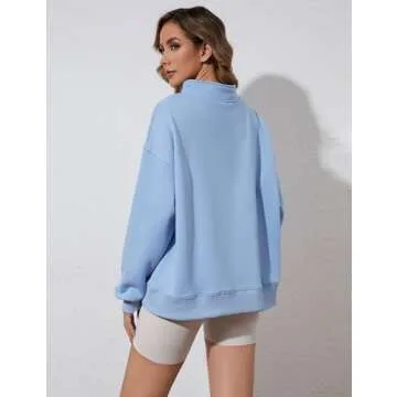 MISSACTIVER Women Oversized Quarter Half Zip Sweatshirt