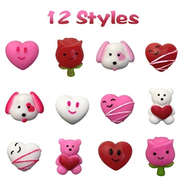 QINGQIU 24 PCS Squishy Toys for Valentine’s Day Fun