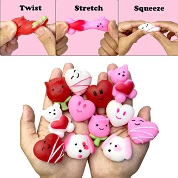 QINGQIU 24 PCS Squishy Toys for Valentine’s Day Fun