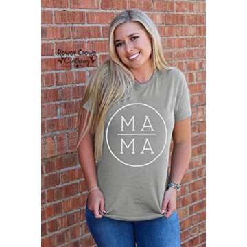 Mama Shirt for Women Funny Mom Shirts Mama Letter Printed Short Sleeve Loose Fit Pregnancy Graphic T...