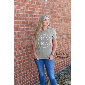 Mama Shirt for Women Funny Mom Shirts Mama Letter Printed Short Sleeve Loose Fit Pregnancy Graphic Tees Gray