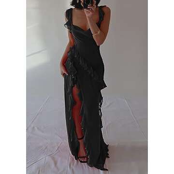 Ecirod Women’s Square Neck Maxi Dress for Summer Events