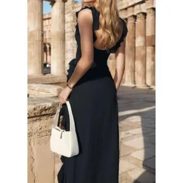 Ecirod Women’s Square Neck Maxi Dress for Summer Events