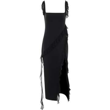 Ecirod Women’s Square Neck Maxi Dress for Summer Events