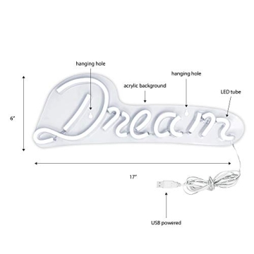 LED Neon Blue Dream Wall Sign for Bright Home Decor