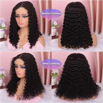 Omswet 5x5 HD Lace Deep Wave BOB Wig for Women