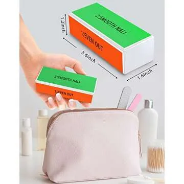 Maryton Professional Nail Buffer Block - Ultimate Shine Nail Buffing Block with 4 Way Buffing Methods, Smooth & Buff & Shine All-in-one Buffer for Optimum Natural Nail Care, 2 Count