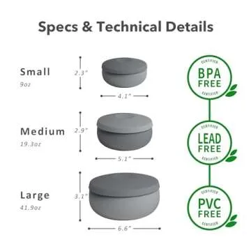 Beso Vida Silicone Bowl with Lids - Leak-Proof Silicone Food Storage Container | Freezer, Microwave, and Oven Safe | Ideal for Soup Freezer & Meal Prep - BPA-Free Containers (Chestnut Brown)