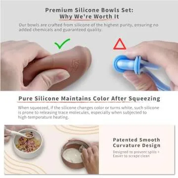 Beso Vida Silicone Bowl with Lids - Leak-Proof Silicone Food Storage Container | Freezer, Microwave, and Oven Safe | Ideal for Soup Freezer & Meal Prep - BPA-Free Containers (Chestnut Brown)