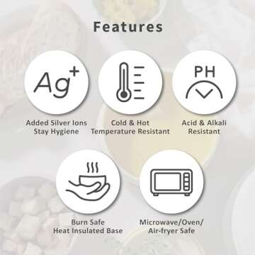 Beso Vida Silicone Bowl with Lids - Leak-Proof Silicone Food Storage Container | Freezer, Microwave, and Oven Safe | Ideal for Soup Freezer & Meal Prep - BPA-Free Containers (Chestnut Brown)