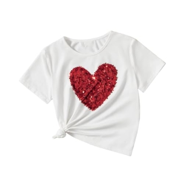 Trendy Girl's Sequin Graphic Tee for Stylish Outfits